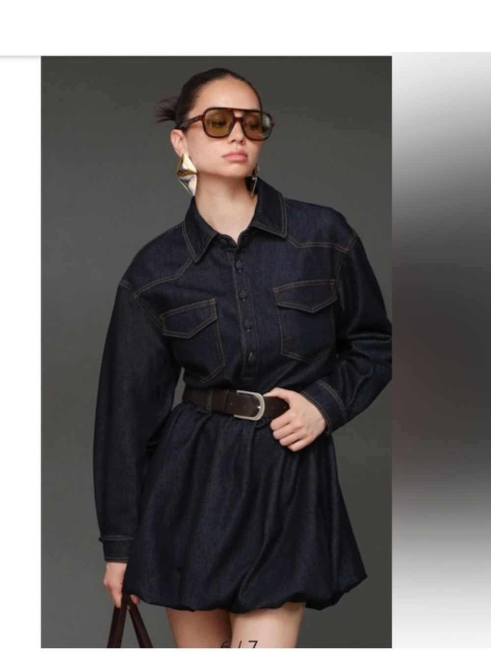 Avec Les Filles Dark Indigo Denim Dress